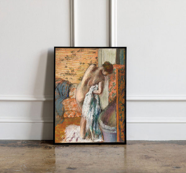 After the Bath by Edgar Degas Print,  After the Bath 1885 Poster, Degas Exhibition Poster, Degas wall Art, Naked Woman print 1190628874