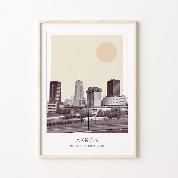 Akron Poster Print, Akron Travel Poster, Akron Minimalistic Wall Art, Akron, Ohio, United States 1868249662