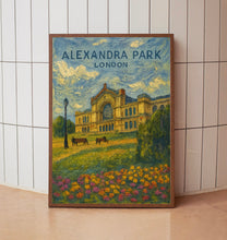 Alexandra Park Poster, London Travel Print, Ally Pally, Alexandra Palace, Muswell Hill, Wood Green, North London, Railway Poster, Vintage