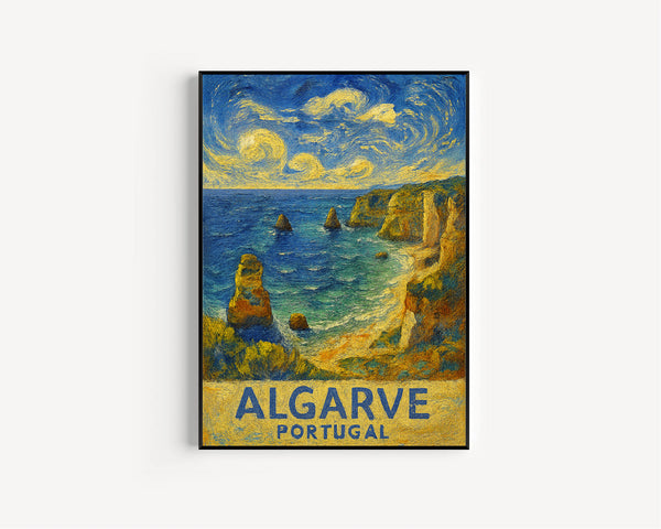 Algarve Portugal Travel Print, Algarve Coast Poster Print, Portugal Coastal Wall Art, Algarve Coast Wall Decor, Portugal Coast