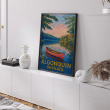 Algonquin Ontario Travel Poster, National Park Art, Canoe Landscape Print, Outdoor Adventure Decor, Nature Gift copy