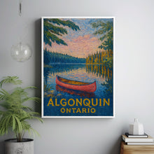 Algonquin Ontario Travel Poster, National Park Art, Canoe Landscape Print, Outdoor Adventure Decor, Nature Gift copy