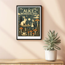 Alice in Wonderland Poster, Lewis Carroll Art, Vintage Book Cover, Minimalist Wall Art, Whimsical Decor