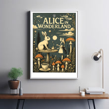 Alice in Wonderland Poster, Lewis Carroll Art, Vintage Book Cover, Minimalist Wall Art, Whimsical Decor