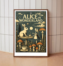 Alice in Wonderland Poster, Lewis Carroll Art, Vintage Book Cover, Minimalist Wall Art, Whimsical Decor