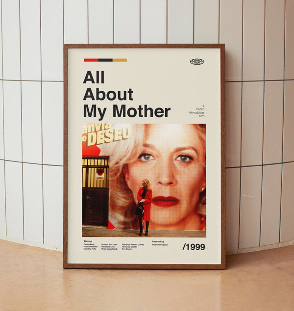 All About My Mother Vintage Movie Poster - Penélope Cruz Pedro Almodóvar Film - Minimalist Midcentury Wall Art Print