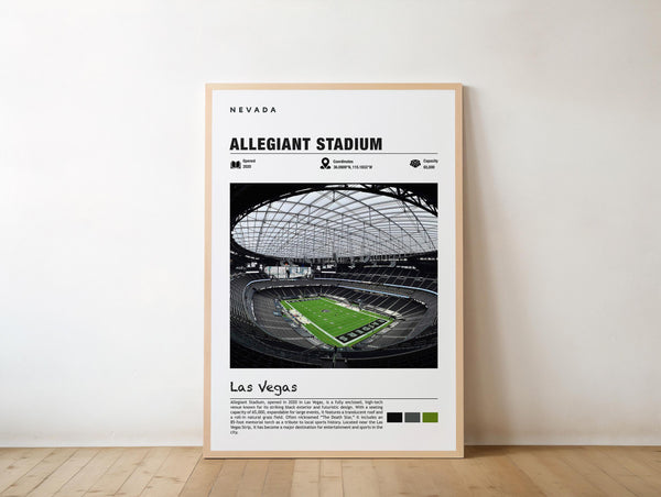 Allegiant Stadium Poster Las Vegas Raiders Art Print 1