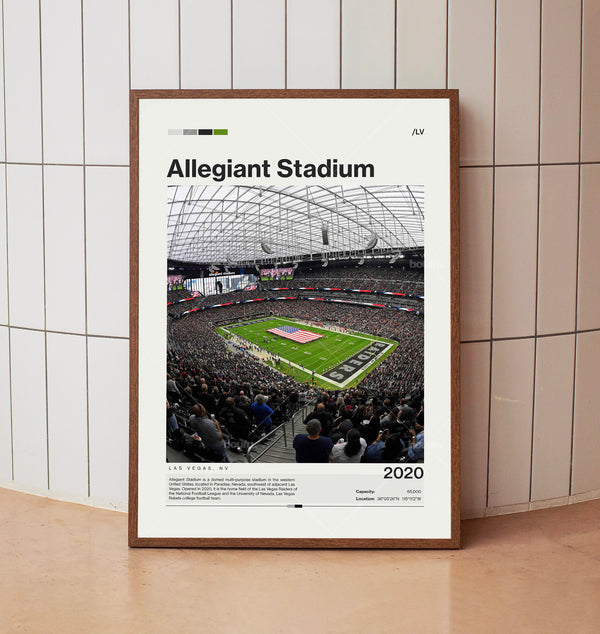 Allegiant Stadium Poster, Las Vegas Raiders Poster Print, NFL Stadium Poster, Football Fan Gift Print