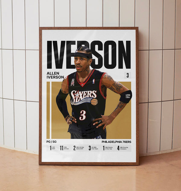 Allen Iverson #3 Poster  The Answer Basketball Wall Art
