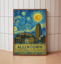Allentown Poster Print, Allentown Travel Poster, Allentown Van Gogh Style Wall Art, Allentown, Pennsylvania, United States