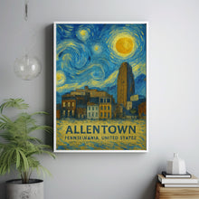 Allentown Poster Print, Allentown Travel Poster, Allentown Van Gogh Style Wall Art, Allentown, Pennsylvania, United States