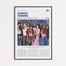 Almost Famous, Cameron Crowe, Retro Movie Poster, Custom Movie Poster Print 4421173242