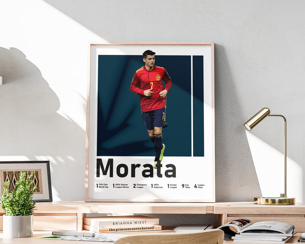 Alvaro Morata Poster, Spanish Striker, Football Wall Art Sport Poster 1564559744
