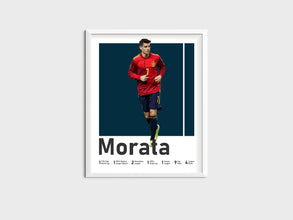 Alvaro Morata Poster, Spanish Striker, Football Wall Art Sport Poster 1564559744