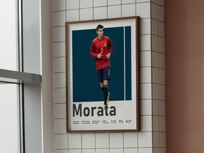 Alvaro Morata Poster, Spanish Striker, Football Wall Art Sport Poster 1564559744