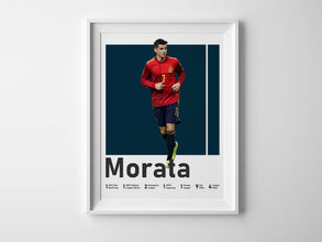 Alvaro Morata Poster, Spanish Striker, Football Wall Art Sport Poster 1564559744