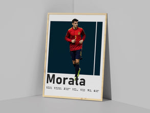Alvaro Morata Poster, Spanish Striker, Football Wall Art Sport Poster 1564559744