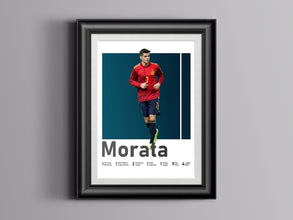 Alvaro Morata Poster, Spanish Striker, Football Wall Art Sport Poster 1564559744