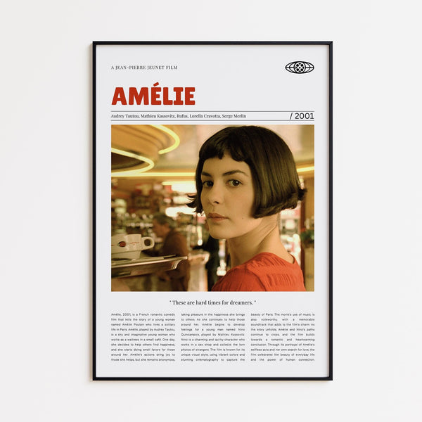 Amélie, Jean-Pierre Jeunet, Retro Movie Poster, Custom Movie Poster 4421171022