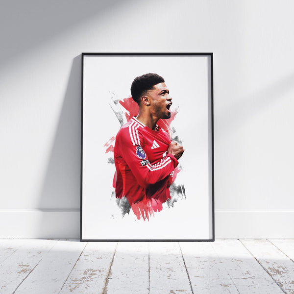 Amad Diallo - 202425 - Home Kit - Poster - Print 1845986170