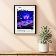 Amalie Arena Poster Tampa Bay Lightning, Mid-Century Modern Hockey Print