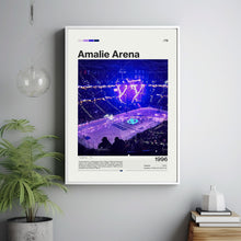 Amalie Arena Poster Tampa Bay Lightning, Mid-Century Modern Hockey Print