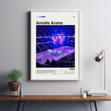 Amalie Arena Poster Tampa Bay Lightning, Mid-Century Modern Hockey Print