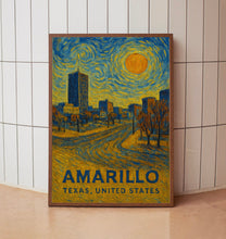 Amarillo Poster Print, Amarillo Travel Poster, Amarillo Van Gogh Style Wall Art, Amarillo, Texas, United States
