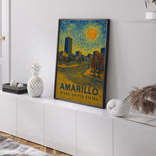 Amarillo Poster Print, Amarillo Travel Poster, Amarillo Van Gogh Style Wall Art, Amarillo, Texas, United States