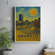 Amarillo Poster Print, Amarillo Travel Poster, Amarillo Van Gogh Style Wall Art, Amarillo, Texas, United States