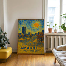 Amarillo Poster Print, Amarillo Travel Poster, Amarillo Van Gogh Style Wall Art, Amarillo, Texas, United States