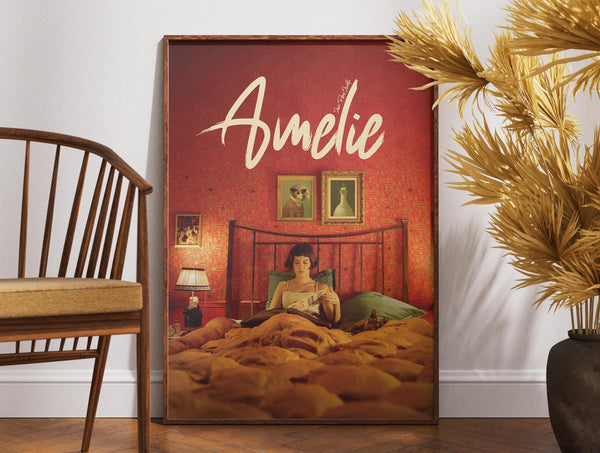 Amelie Poster, Retro Movie Poster, Vintage Art, Wall Art, Gift for Her, Home Decor, Audrey Tautou, Yann Tiersen, Romantic Movie, Gift Idea 1891216419