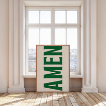 Amen Print, Jesus Typography Poster, Trendy Christian Wall Art, Retro Poster, Religious Wall Decor, Green Christian Poster, Christian Gifts 1855955203