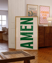 Amen Print, Jesus Typography Poster, Trendy Christian Wall Art, Retro Poster, Religious Wall Decor, Green Christian Poster, Christian Gifts 1855955203