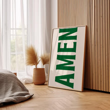 Amen Print, Jesus Typography Poster, Trendy Christian Wall Art, Retro Poster, Religious Wall Decor, Green Christian Poster, Christian Gifts 1855955203