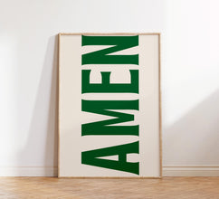Amen Print, Jesus Typography Poster, Trendy Christian Wall Art, Retro Poster, Religious Wall Decor, Green Christian Poster, Christian Gifts 1855955203