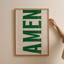 Amen Print, Jesus Typography Poster, Trendy Christian Wall Art, Retro Poster, Religious Wall Decor, Green Christian Poster, Christian Gifts 1855955203