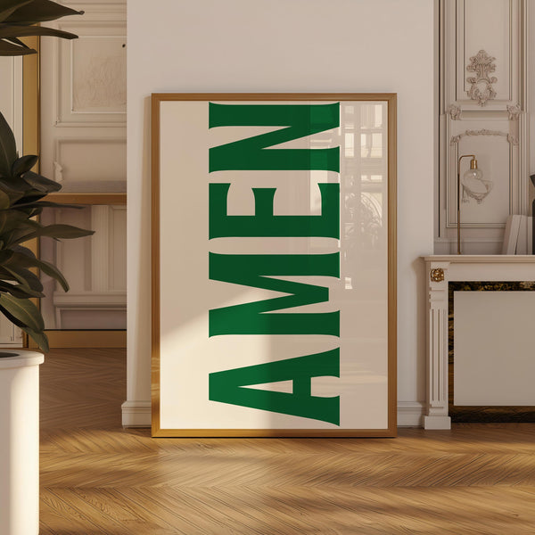 Amen Print, Jesus Typography Poster, Trendy Christian Wall Art, Retro Poster, Religious Wall Decor, Green Christian Poster, Christian Gifts 1855955203