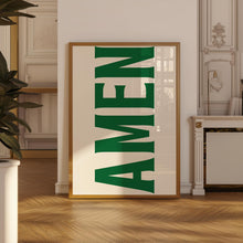 Amen Print, Jesus Typography Poster, Trendy Christian Wall Art, Retro Poster, Religious Wall Decor, Green Christian Poster, Christian Gifts 1855955203