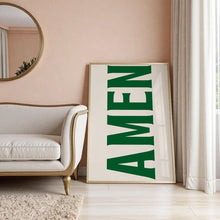 Amen Print, Jesus Typography Poster, Trendy Christian Wall Art, Retro Poster, Religious Wall Decor, Green Christian Poster, Christian Gifts 1855955203