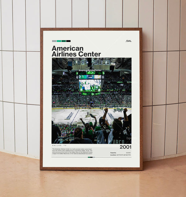 American Airlines Center Poster, Dallas Stars Poster Print, NHL Arena Poster, Hockey Fan Gift Print
