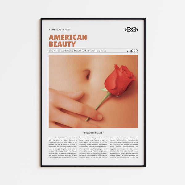 American Beauty, Sam Mendes, Retro Movie Poster, Custom Movie Poster 4421165399