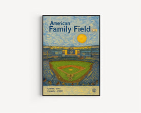 American Family Field Poster, Brewers Poster, Minimalist, Helvetica, Mid-Century Modern, Baseball Art, Baseball Stadium Poster, Milwaukee