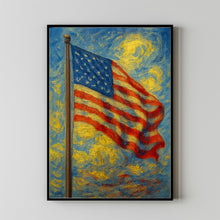 American Flag Poster print artwork, Patriotic Americana Flag Wall Art  HeartlandsPrints Instant ART