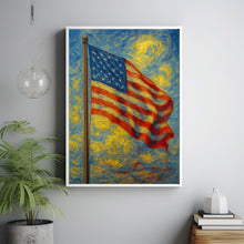 American Flag Poster print artwork, Patriotic Americana Flag Wall Art  HeartlandsPrints Instant ART