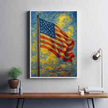 American Flag Poster print artwork, Patriotic Americana Flag Wall Art  HeartlandsPrints Instant ART