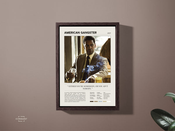 American Gangster Movie Poster  Denzel Washington  Frank Lucas  Film Quote  Vintage Minimalist Poster  Digital Download & Print Options 1675989990