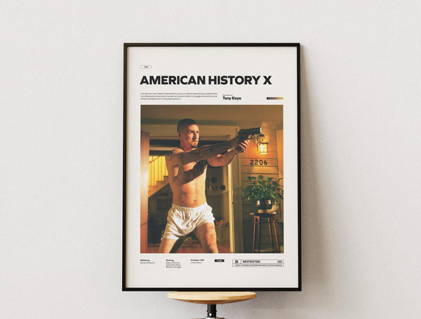 American History X Film Poster, Derek Vinyard Poster Print, Alternative Movie Poster, Edward Norton Starring American History X Wall Decor 1884616027