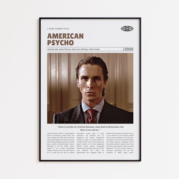 American Psycho, Mary Harron, Retro Movie Poster, Custom Movie Poster 4421168885
