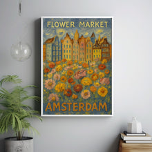 Amsterdam Flower Market Poster, Amsterdam Travel Art, Botanical Wall Art, Holland Travel Art